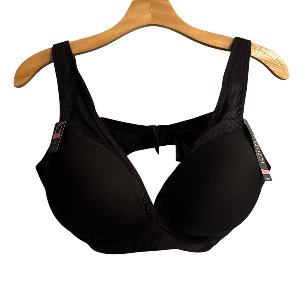 NWT Heidi Klum S Boost Lounge Push-Up Bra H241-1177B Black Mesh 8/XL